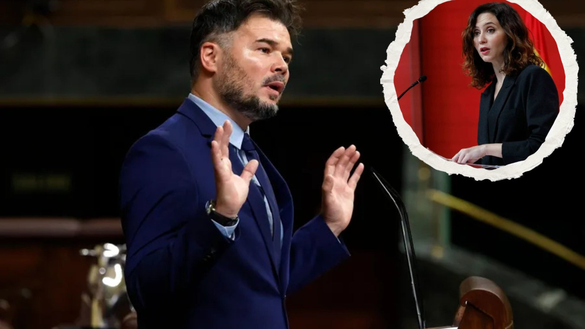 Gabriel Rufián ataca con ironía a Isabel Díaz Ayuso por su doble rasero con  Zelenski y Mazón: "Debe ser de Chamberí"