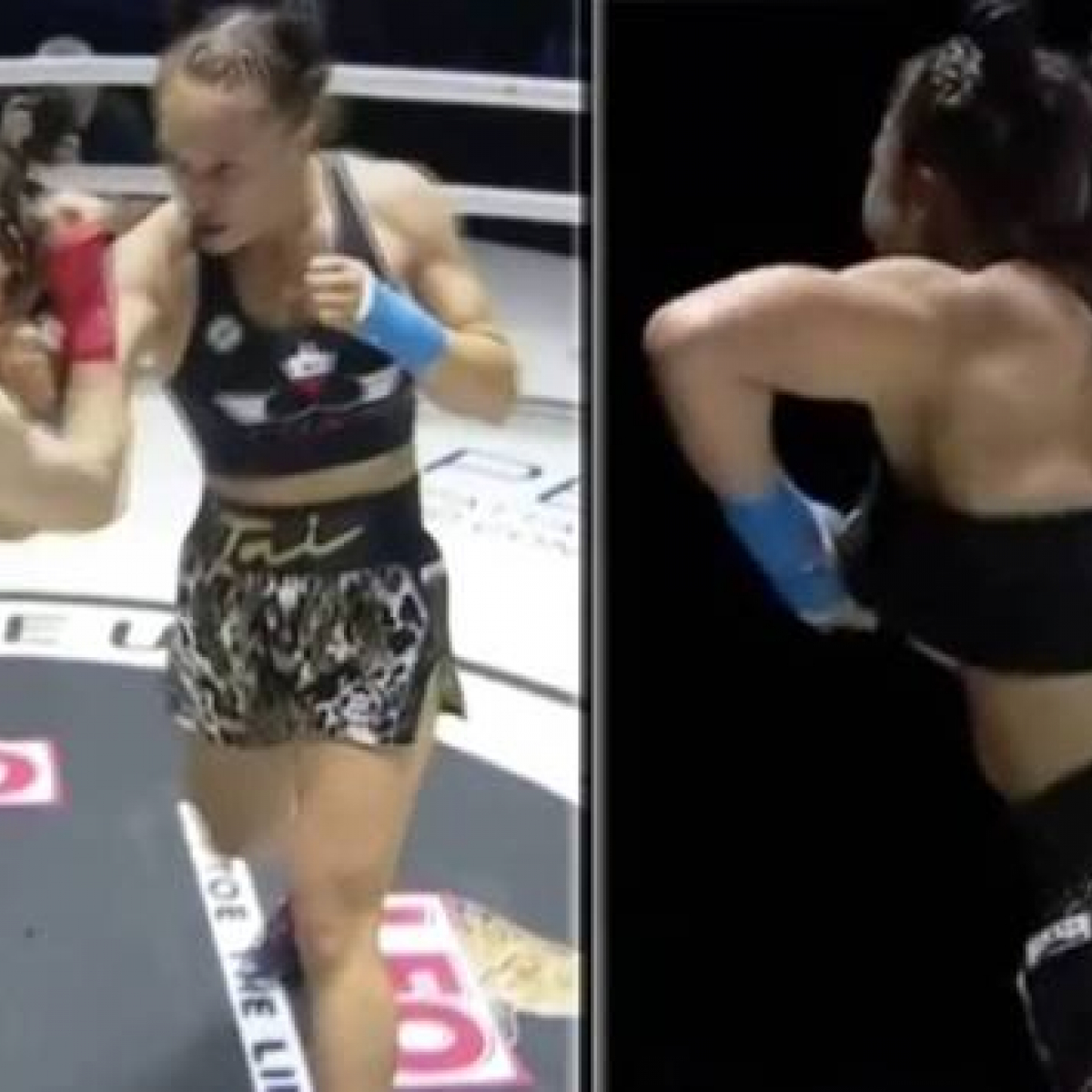 Una boxeadora deja KO a su rival y lo celebra haciendo topless en el ring