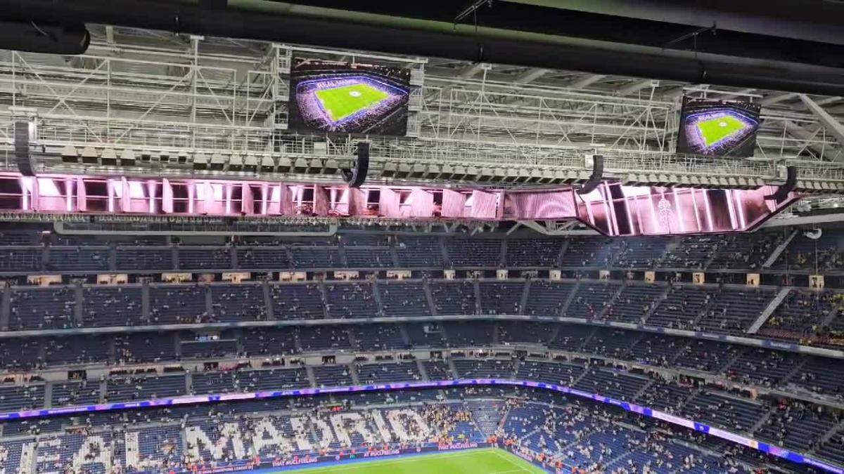 El Real Madrid estrena dragón 3D en el videomarcador 360º del Bernabéu