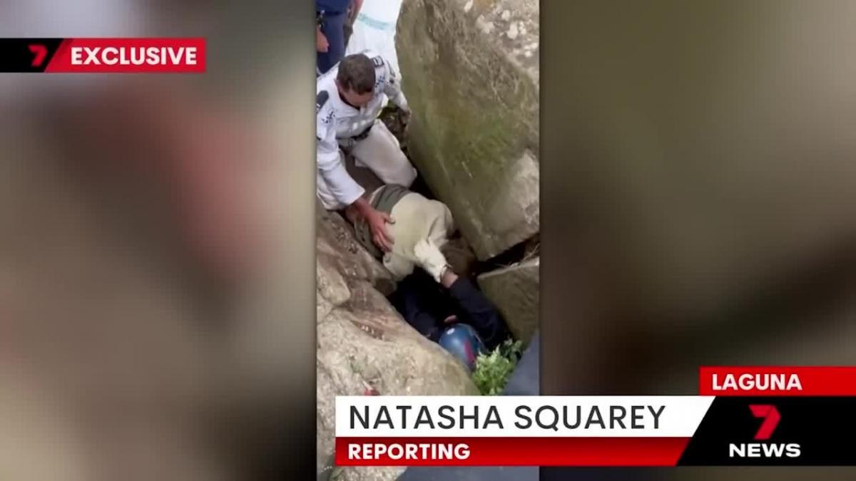 A hiker hung upside down for seven hours: she was stuck between some rocks