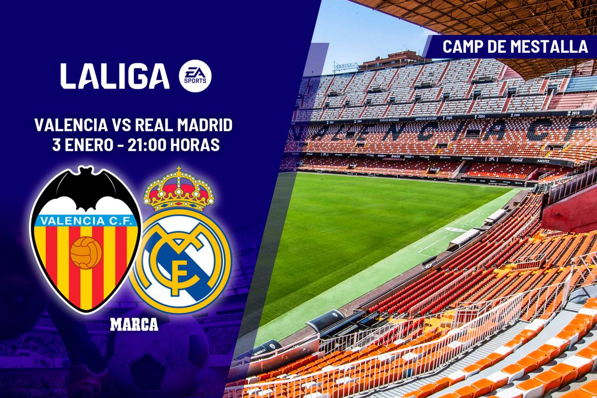 Valencia - Real Madrid: a qué hora y dónde ver en TV el partido de LaLiga EA Sports