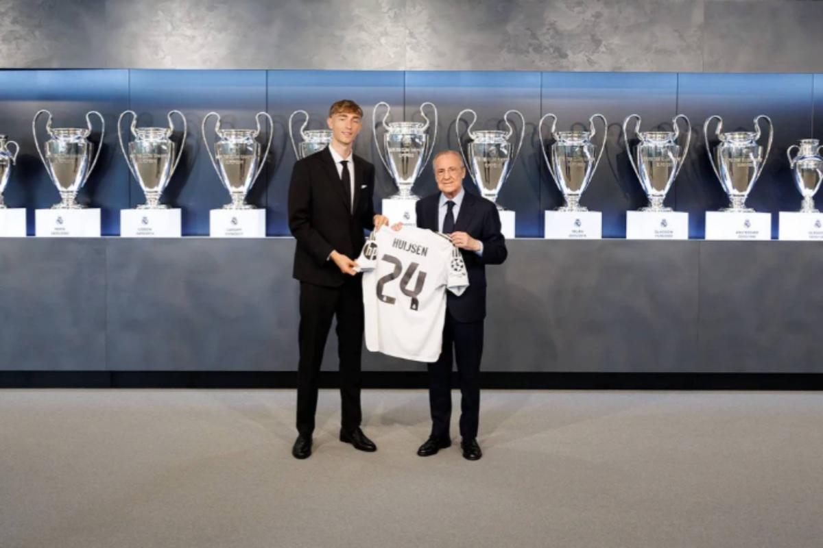 فلورنتينو بيريز يرحب بدين هويجسن كمدافع جديد في ريال مدريد