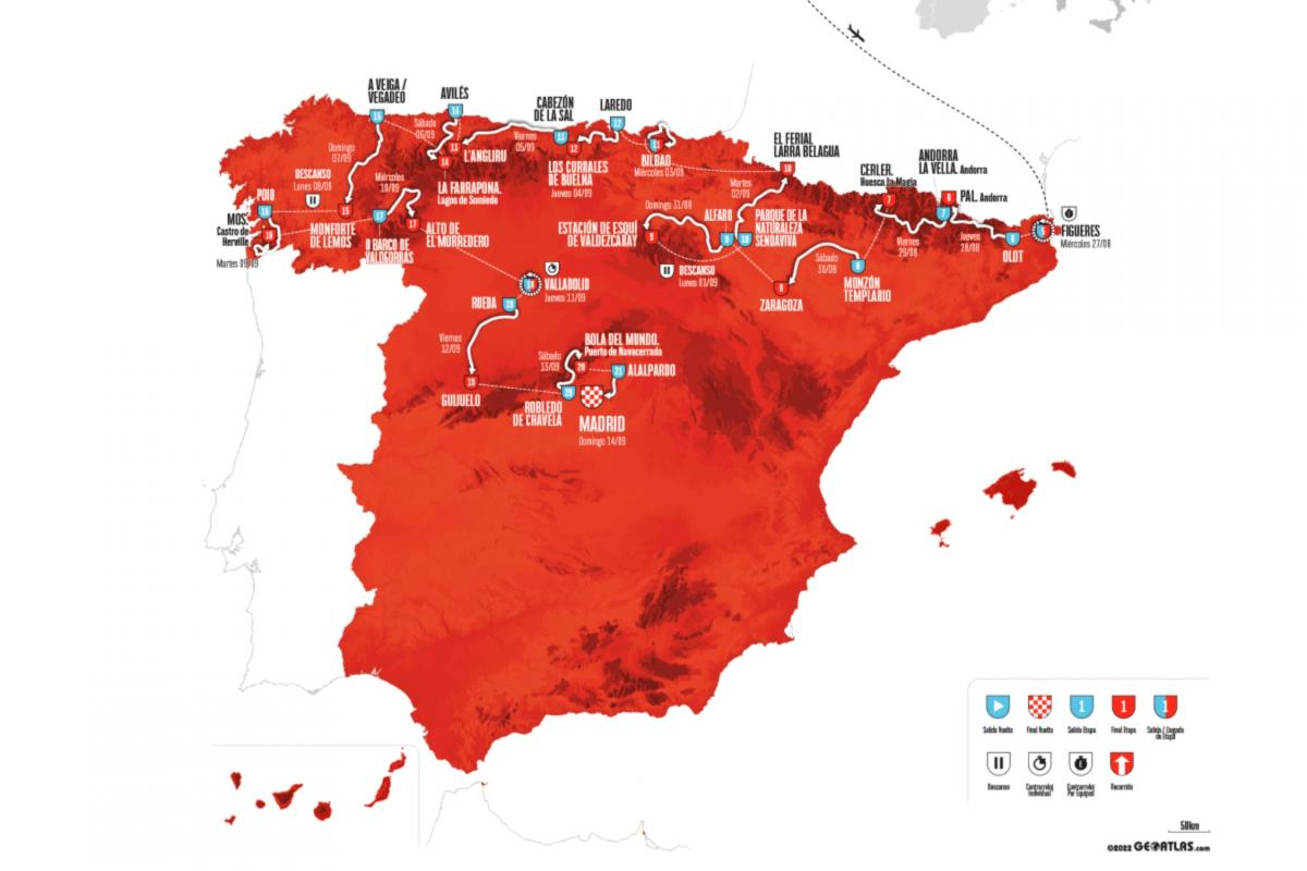 Etapas de la Vuelta a España 2025: Recorrido, fechas y perfil
