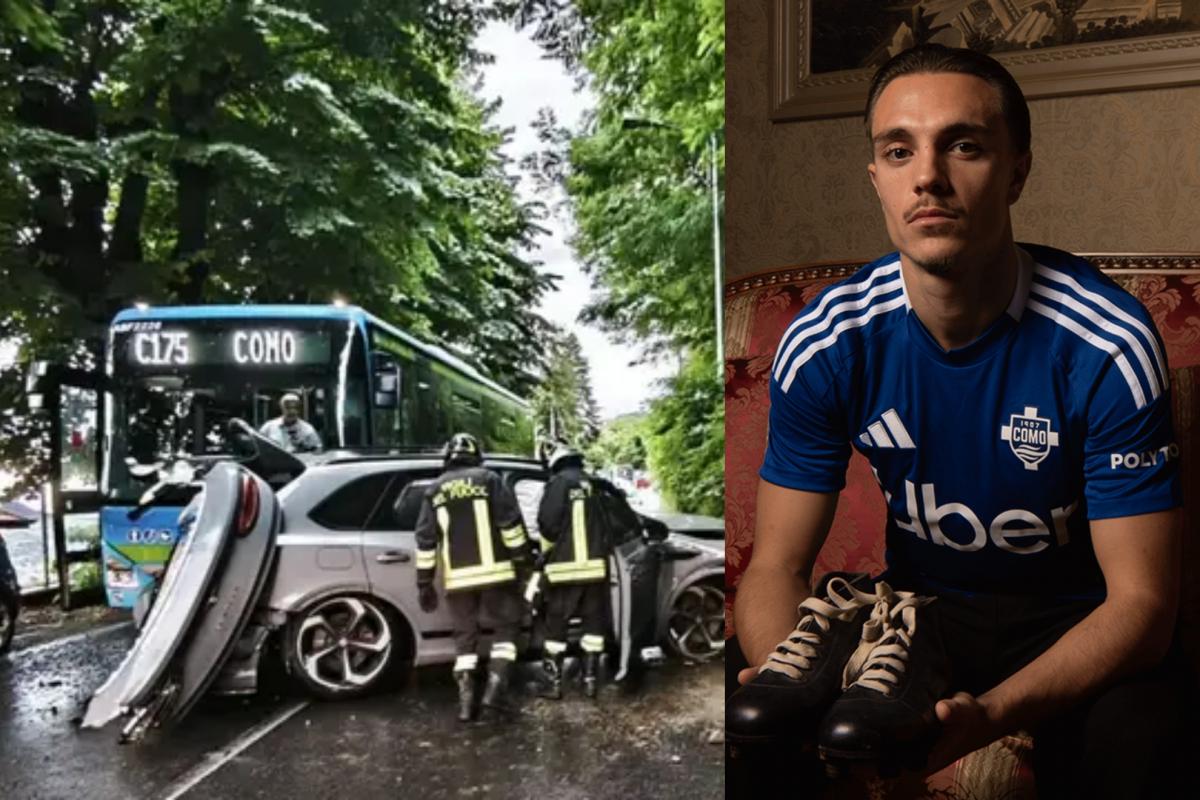 Caqueret, futbolista del Como, sufre un accidente de tráfico contra un autobús