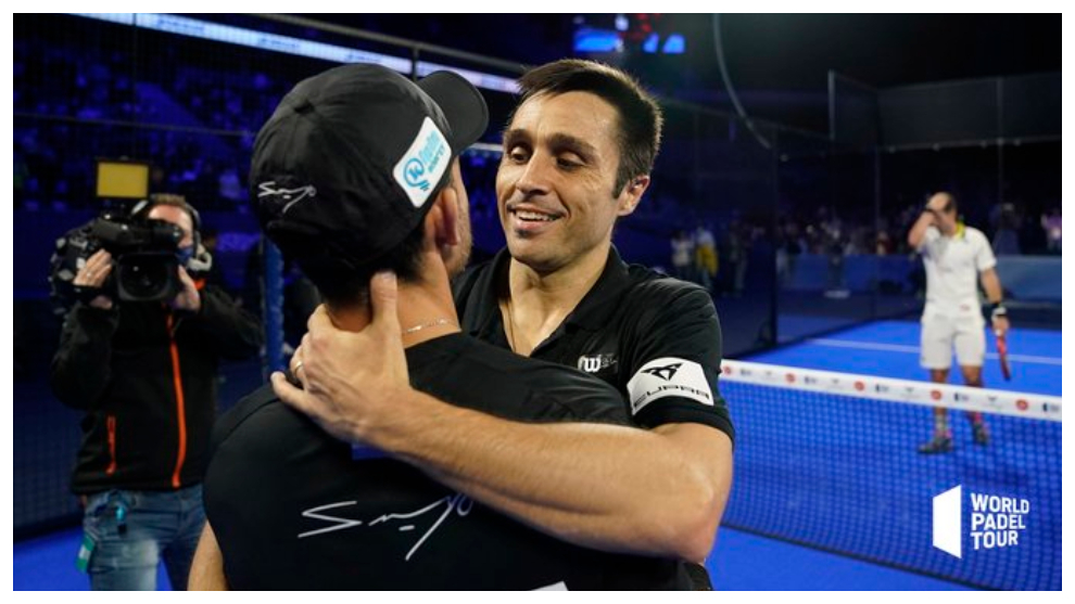 Fernando Belasteguín y Sanyo Gutiérrez celebran su victoria en el Adeslas Madrid Open.