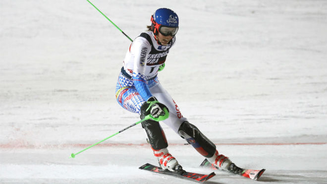 La eslovaca Petra Vlhova, durante el slalom.