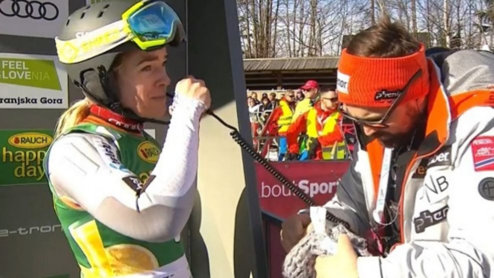 Nina Haver Loeseth en el slalom de Kranjska Gora, que fue su última carrera en la Copa del Mundo.
