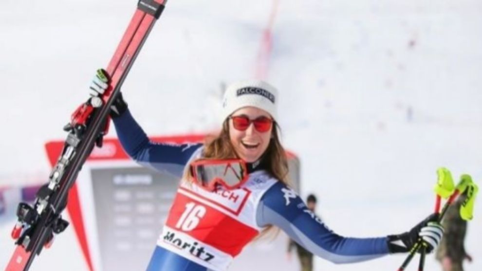 Sofia Goggia en el super G de St. Moritz, donde obtuvo su única victoria la temporada pasada.