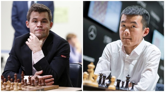Magnus Carlsen y Liren Ding.