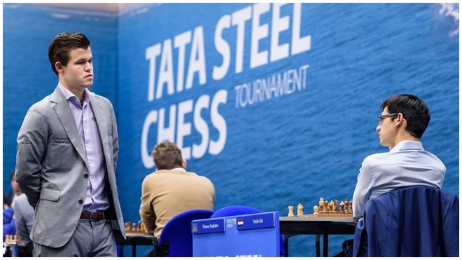 Magnus Carlsen y Anish Giri, en el Torneo Tata Steel.