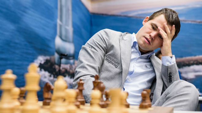 Magnus Carlsen durante una de sus partidas.