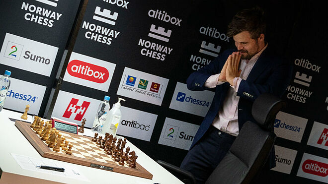 Magnus Carlsen, en la primera jornada del 8º Altibox Norway Chess.