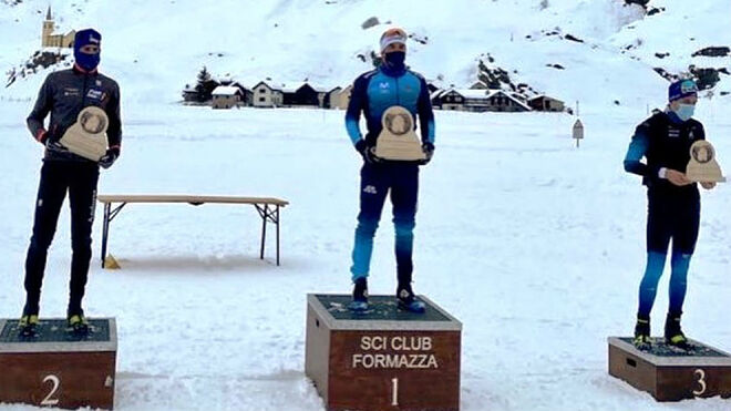 El esquiador tolosano Imanol Rojo, en el podio.