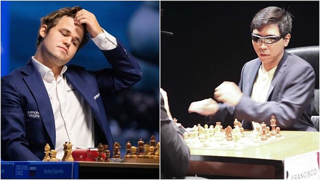Magnus Carlsen y  Wesley So.
