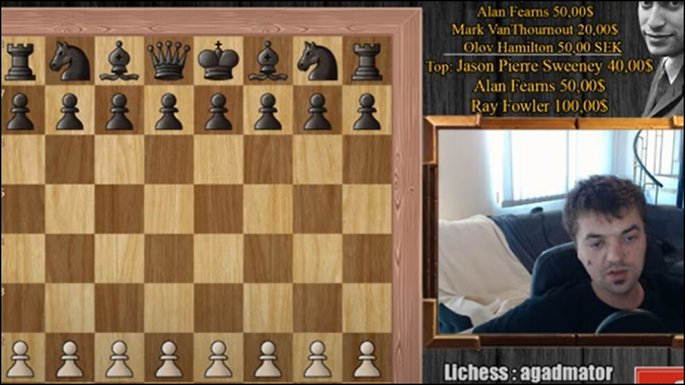 Antonio Radic, en su canal de Youtube 'Agadmator's Chess Channel'.