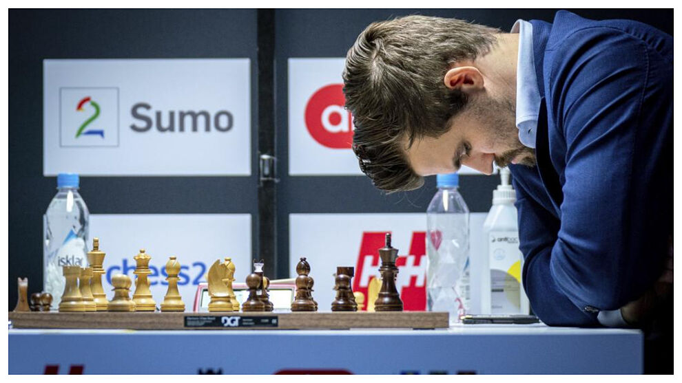Magnus Carlsen tras una reciente derrota.
