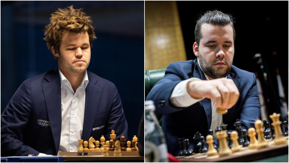 Carlsen y Nepomniachtchi.