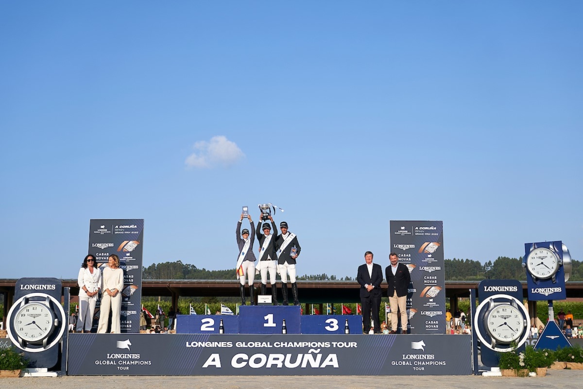El podio del Longines Global Champions Tour de A Coruña.