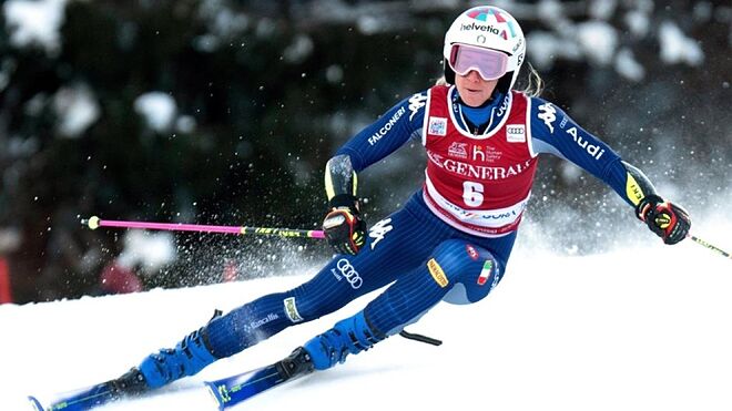 La esquiadora italiana Marta Bassino en Kranjska Gora.