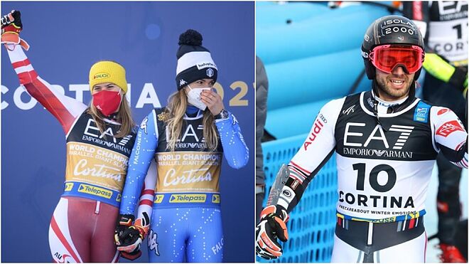 Bassino, Liensberger y Faivre, campeones en Cortina d'Ampezzo.