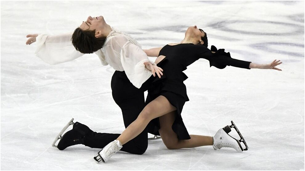 Sara Hurtado y Kirill Jalyavin, durante el ejercicio libre del Mundial.