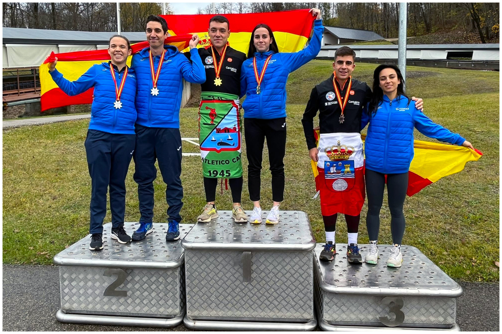 Los podios masculinos y femeninos de los campeonatos de España de skeleton.