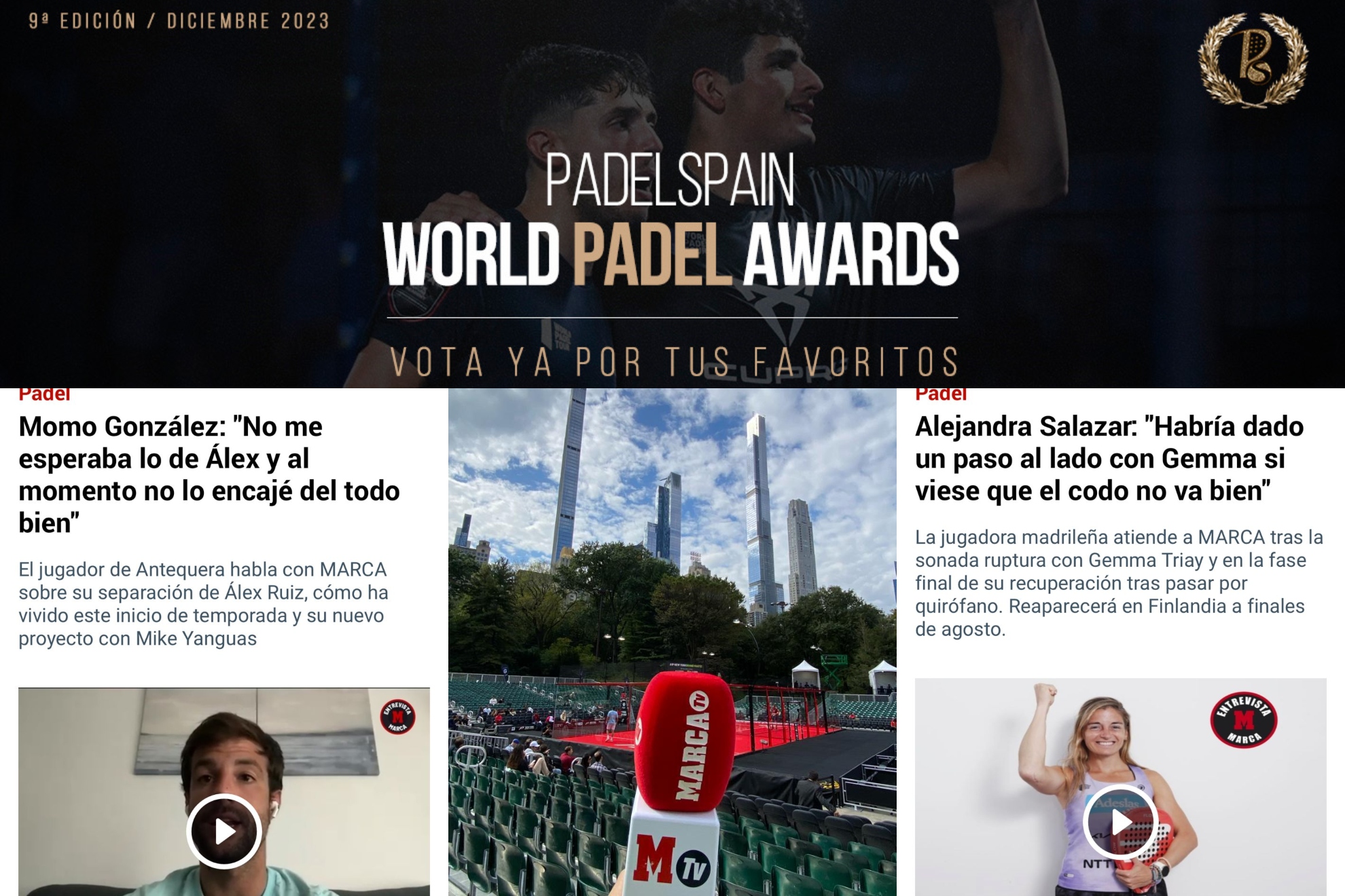 MARCA, nominada a los PadelSpain World Padel Awards