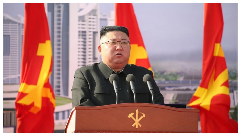 El presidente norcoreano Kim Jong Un, en un mitin