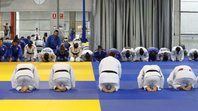 La sala de entrenamiento de judo en el CAR de Madrid.