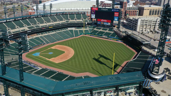 El Comerica Park donde juega los Detroit Tigers de la MLB.