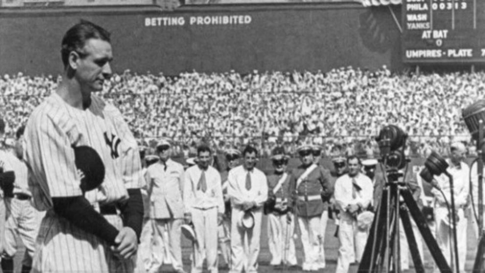 Lou Gehrig, antes de su discurso