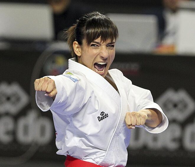 Sandra Sánchez, en la final mundial disputada en Madrid.