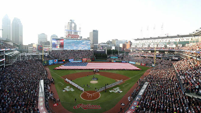 Una imagen del Progressive Field, sede de los Cleveland Indians, durante el All-Star Game de la MLB en 2019.