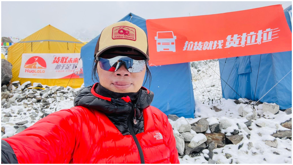 Ada Tsang Yin Hung, en el Campo Base del Everest.