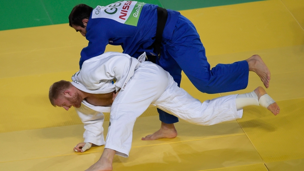 El judoca Zviad Gogochuri, de azul