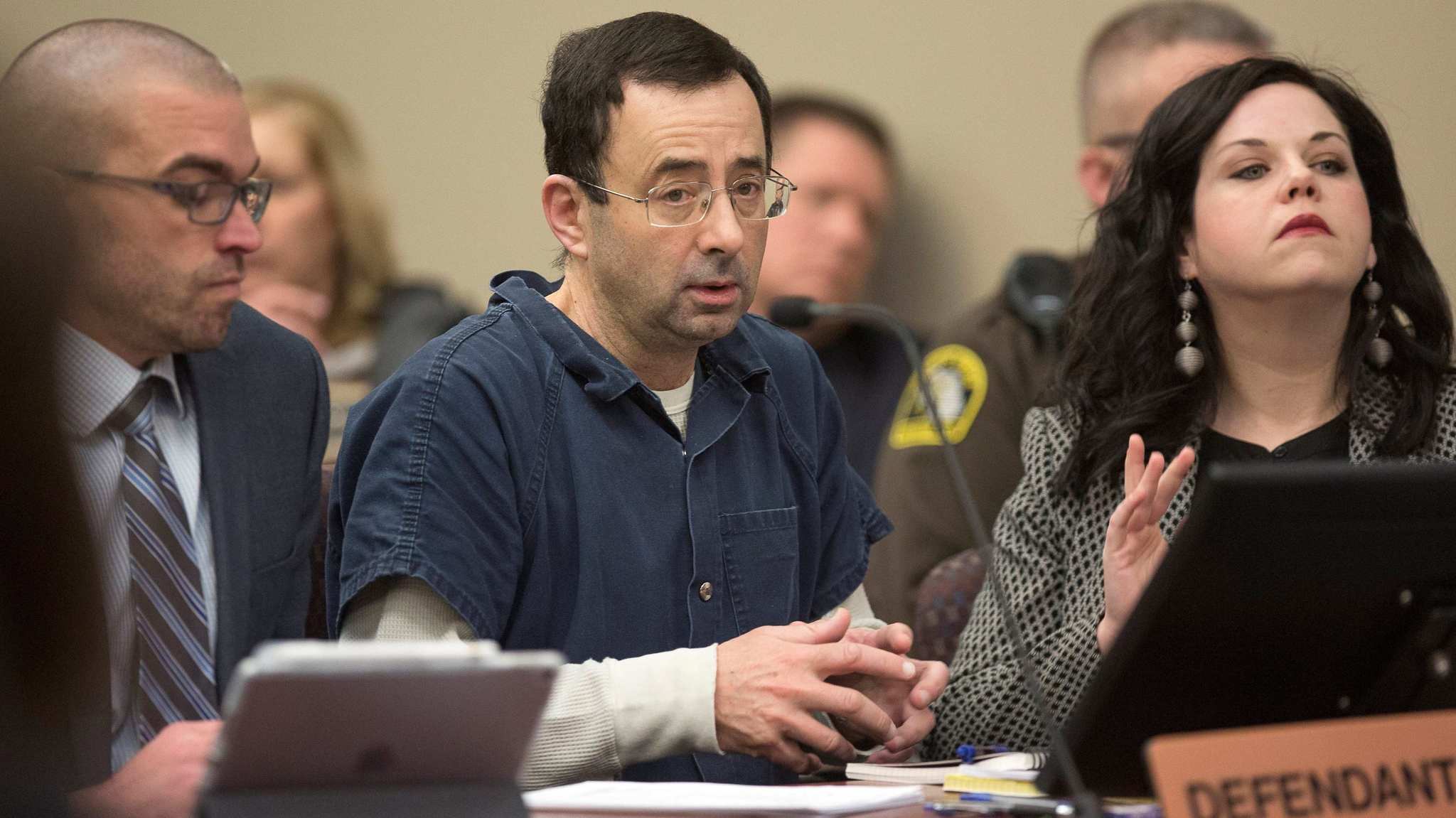 Larry Nassar durante el juicio en el que fue condenado por abusos sexuales