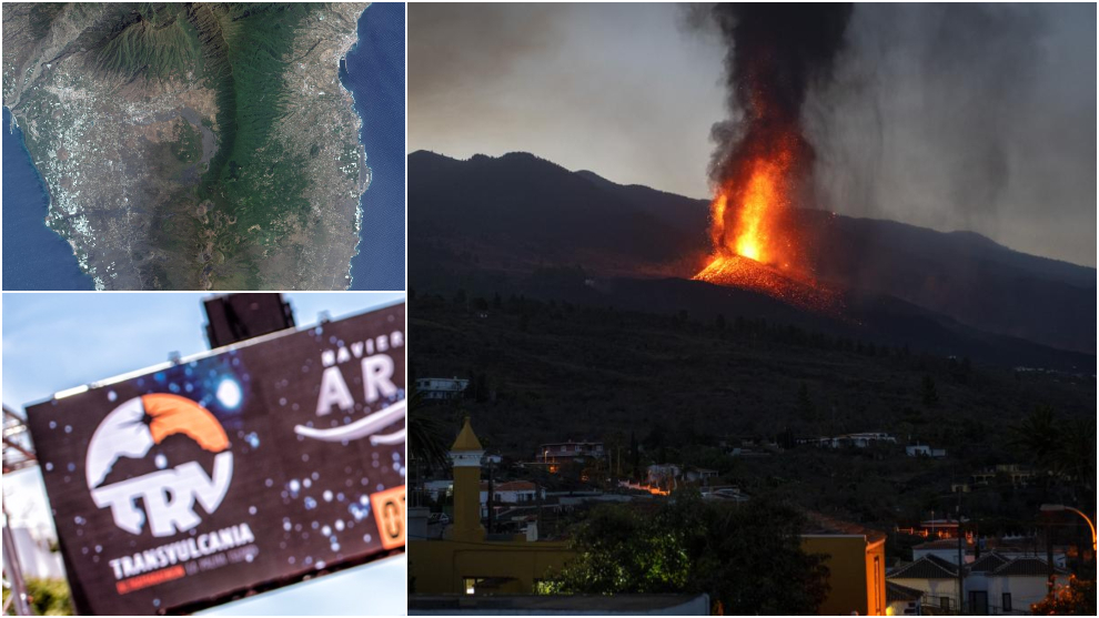 La isla de La Palma y el volcán Cumbre Vieja, en erupción.