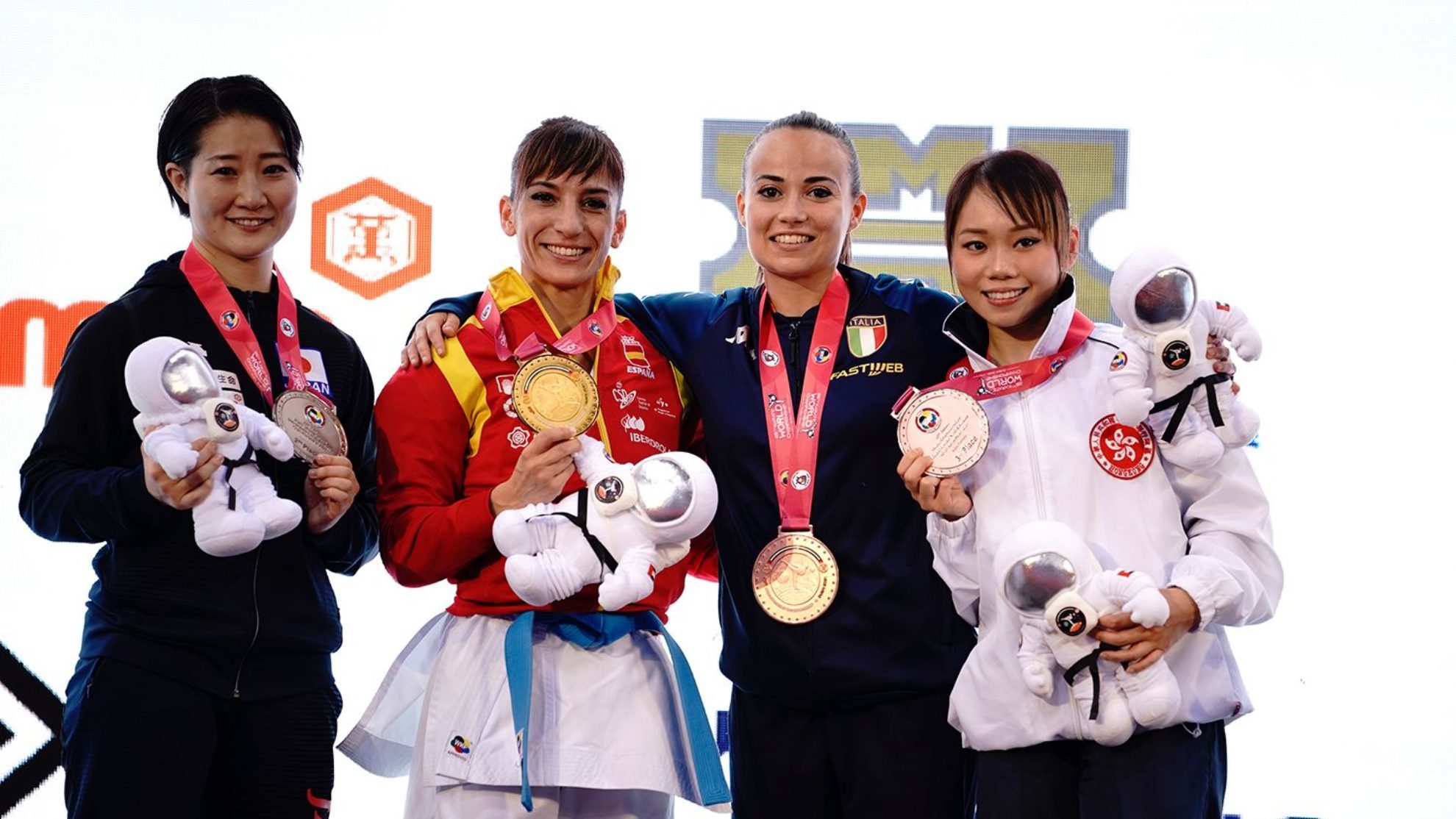 El podio femenino mundial de katas.