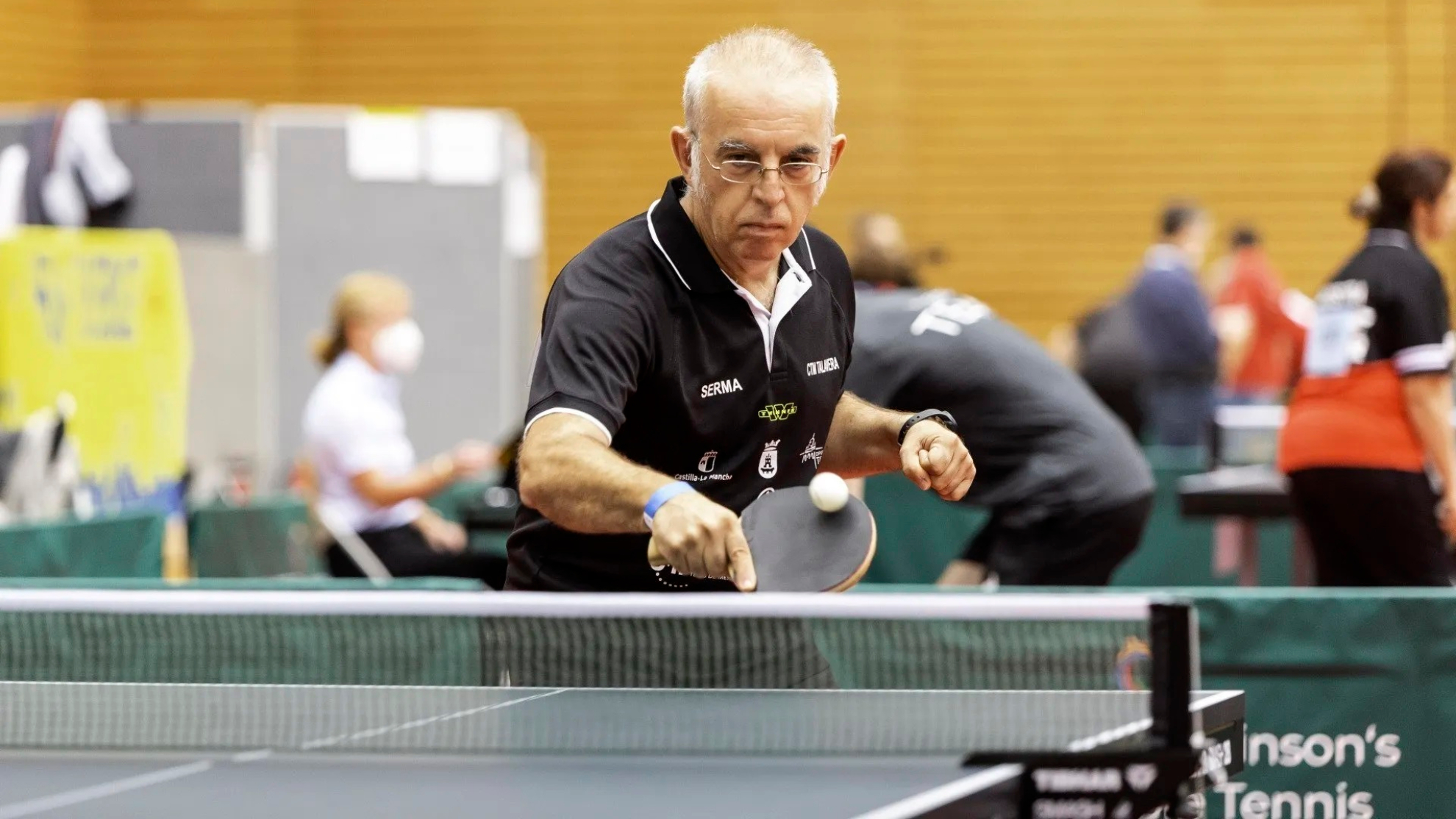 Javier Pérez de Albéniz, en el Mundial de tenis de mesa para personas con Parkinson.
