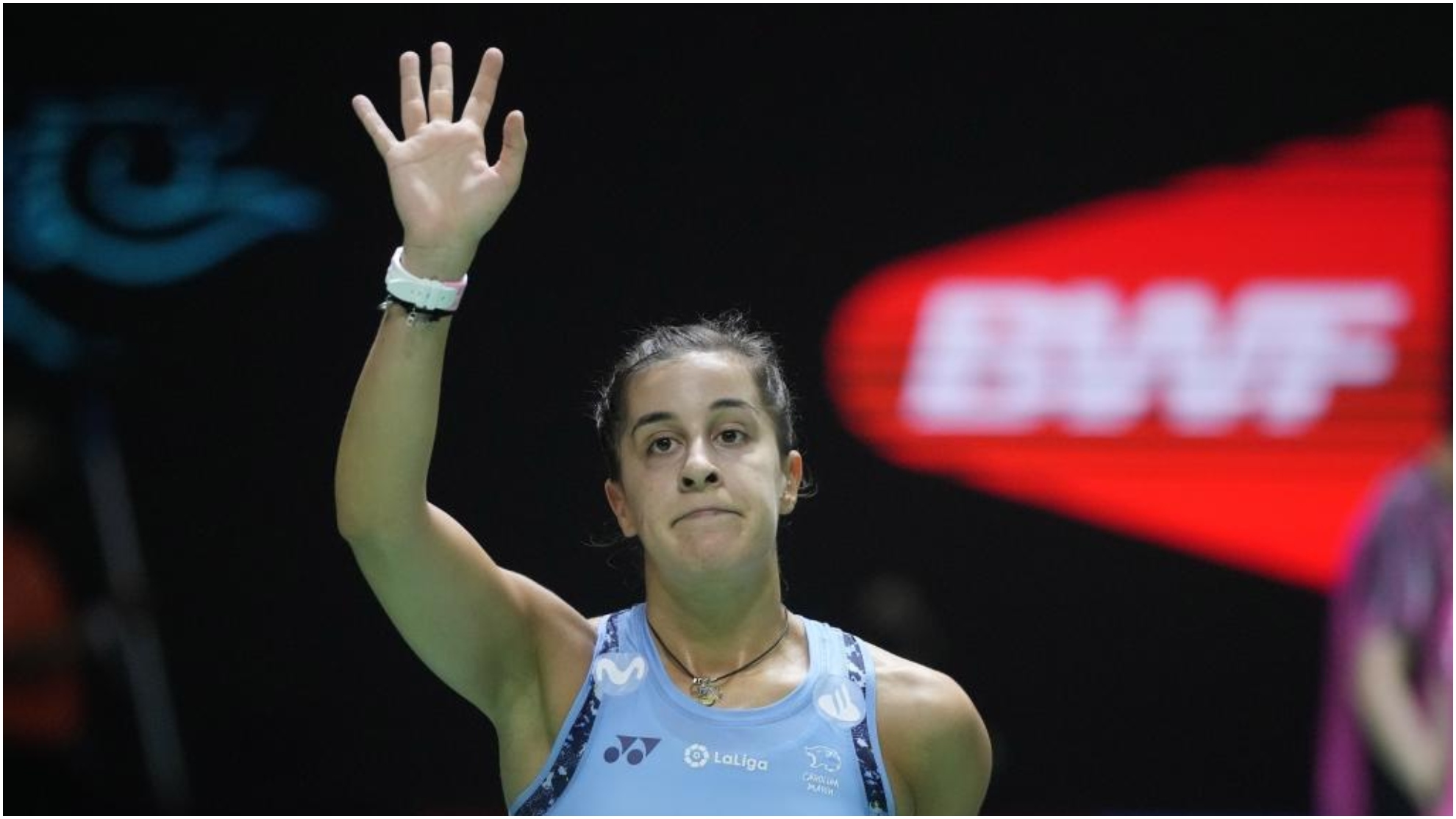 Carolina Marín, tras caer ante Wang Zhi en el Indonesia Open.