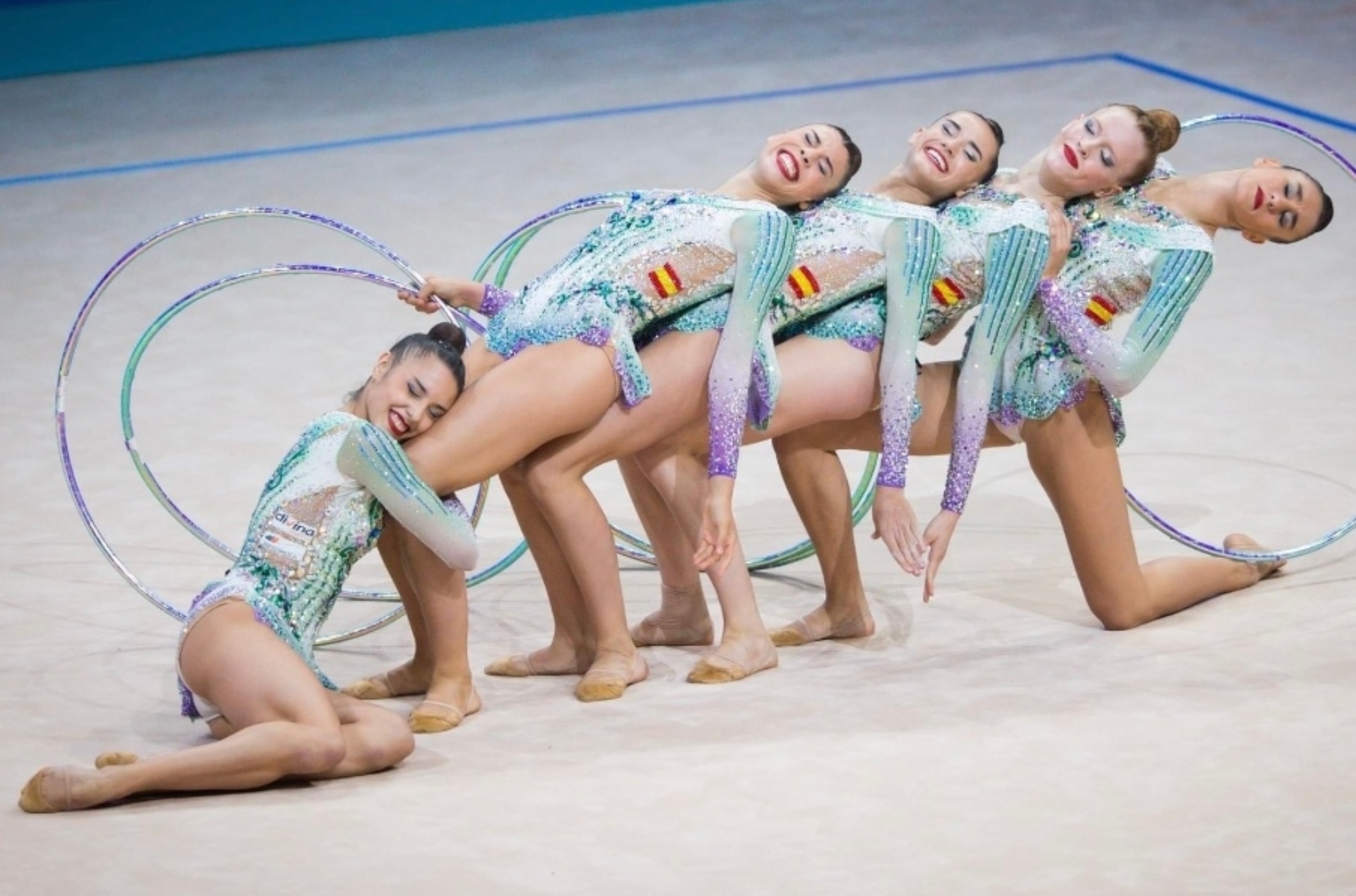 Las gemelas rusas, favoritas para la final de gimnasia rítmica