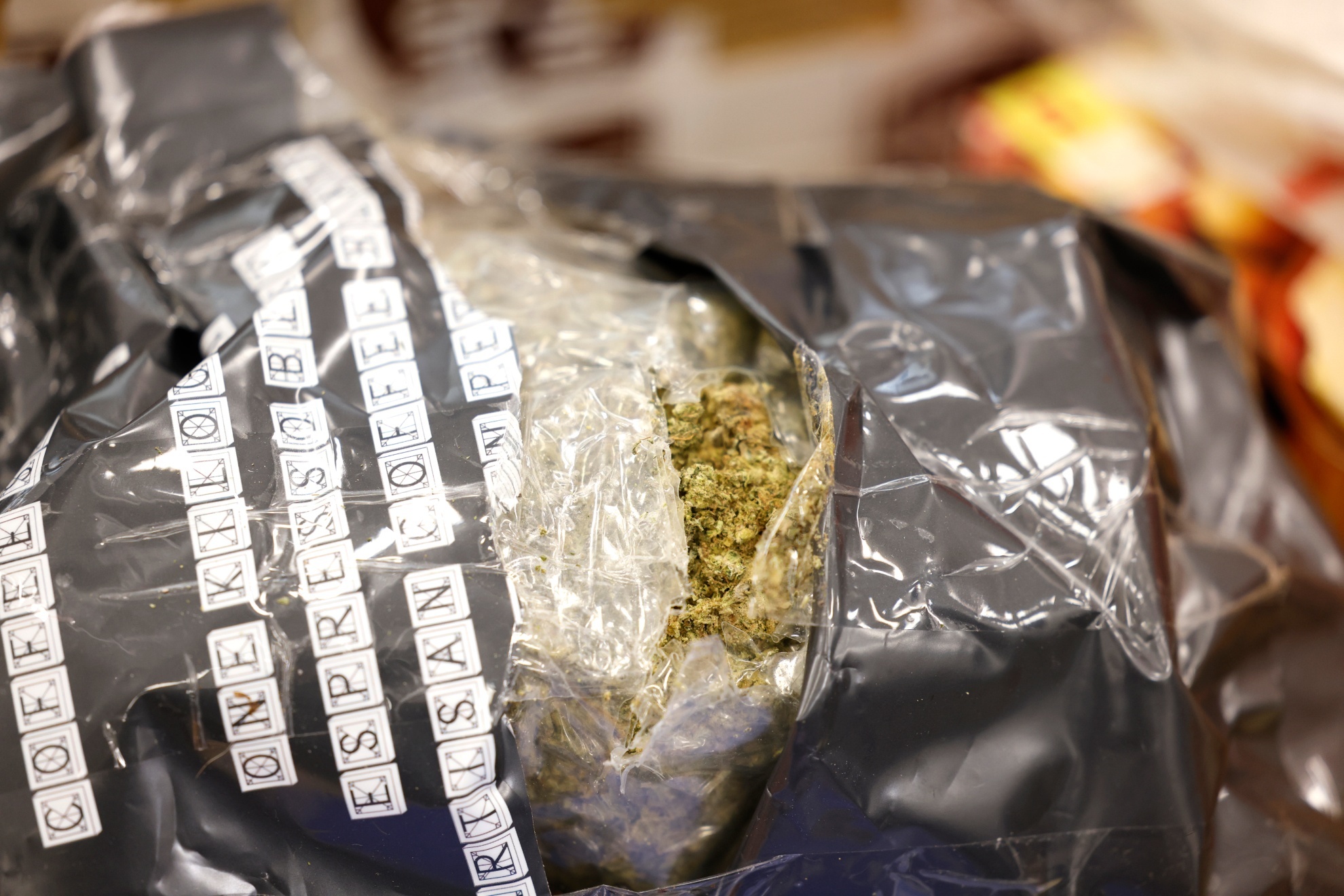 Una bolsa de cannabis incautada. Foto: Getty Images