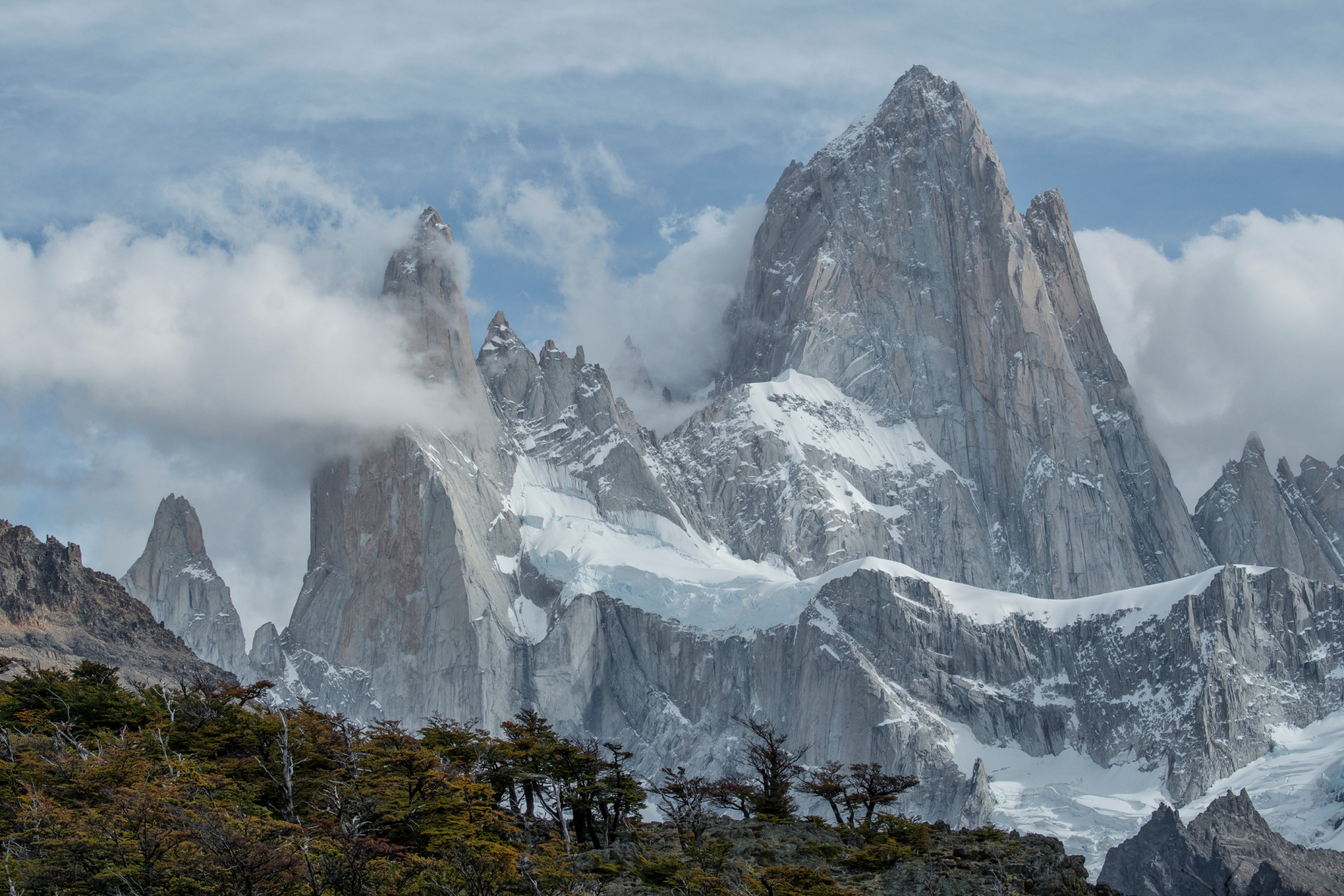 Vista del pico Fitz Roy, en la frontera entre Argentina y Chile.