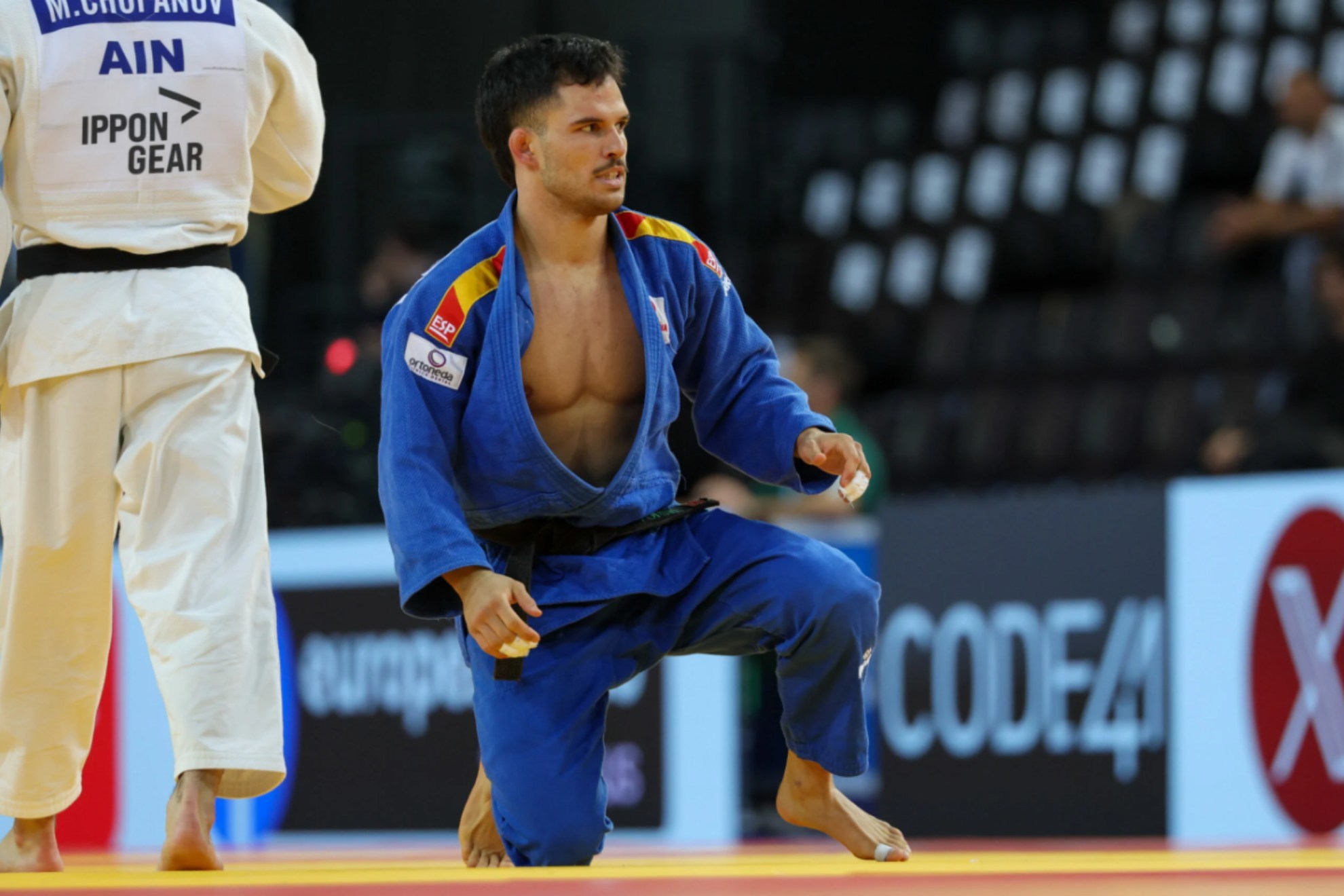 David García Torné durante su combate de semifinales ante el ruso Murad Chopanov.