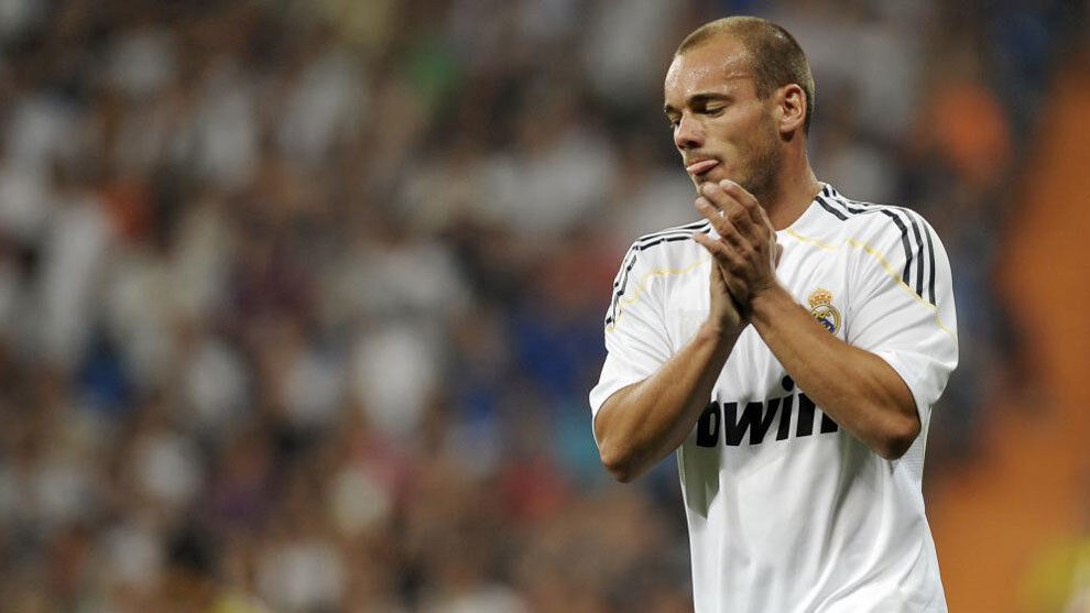 Sneijder, durante su época en el Madrid