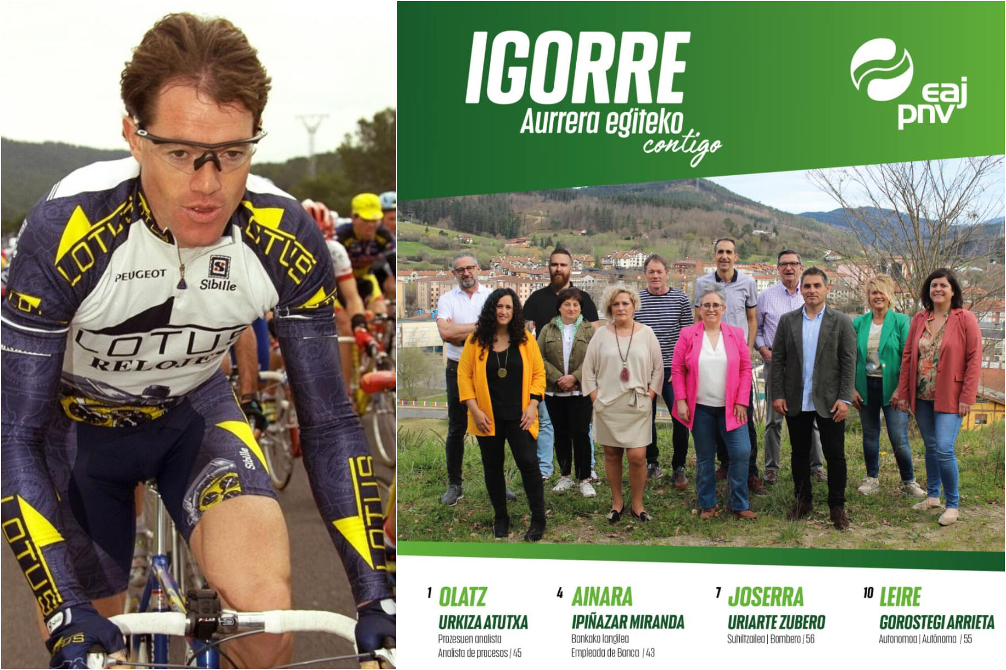 Joserra Uriarte (ciclismo), número 7 del PNV en Igorre