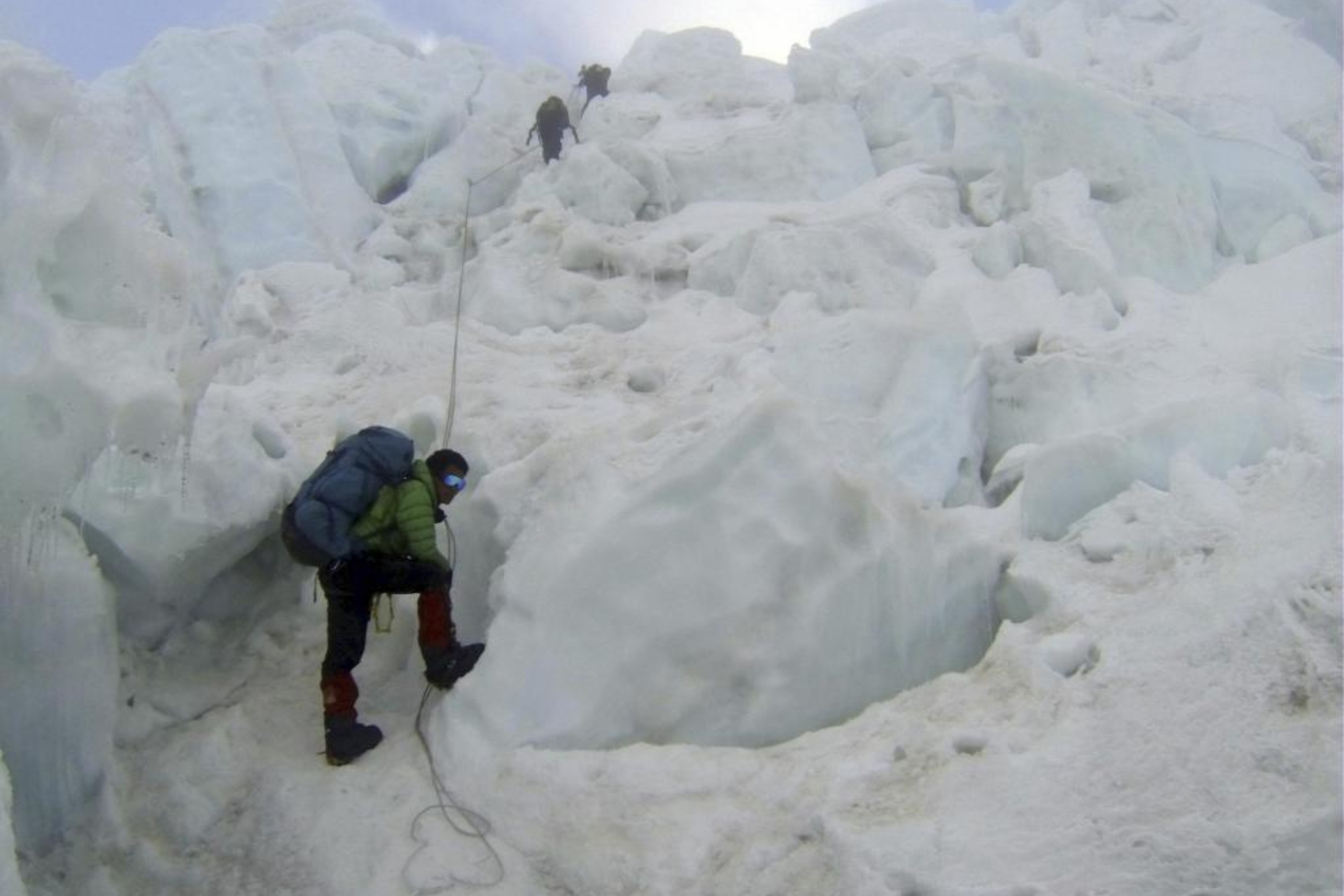 Ascensión por el glaciar de Khumbu, en el Everest