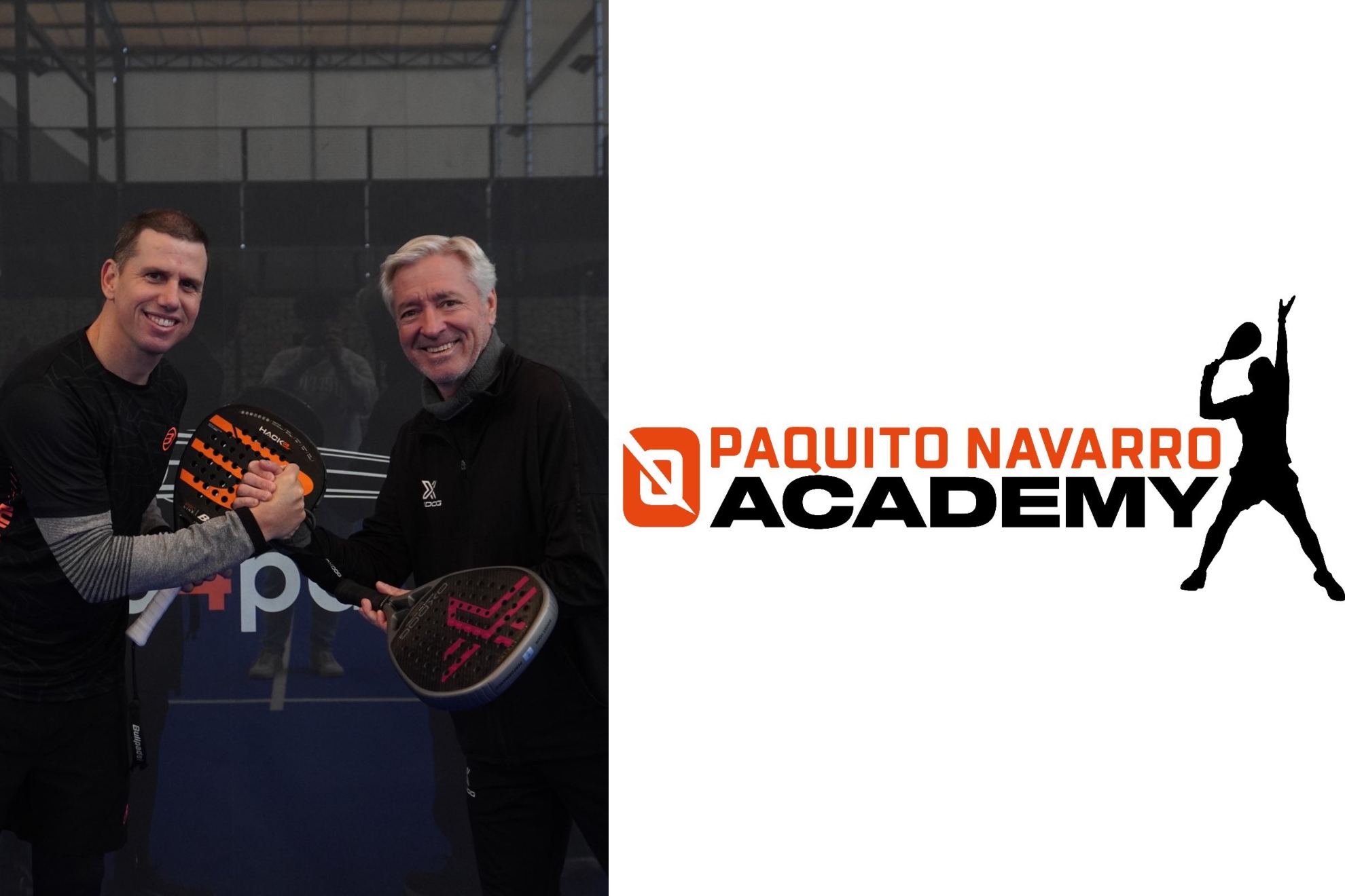 Paquito Navarro, Ramiro Choya y el logo de la academia.