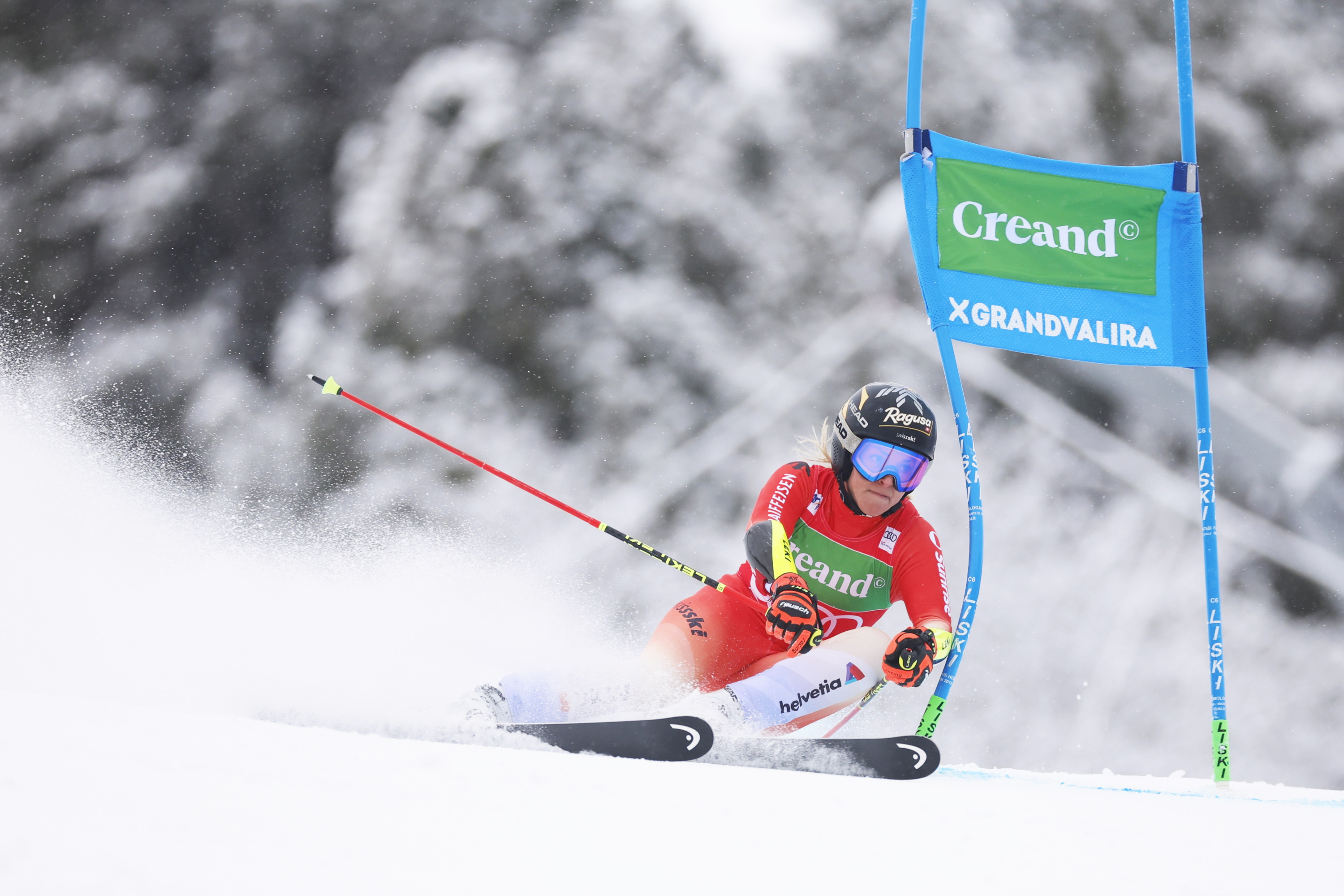 Lara Guti durante la primera manga en la Copa del Mundo de Esquí Alpìno de Soldeu, Andorra