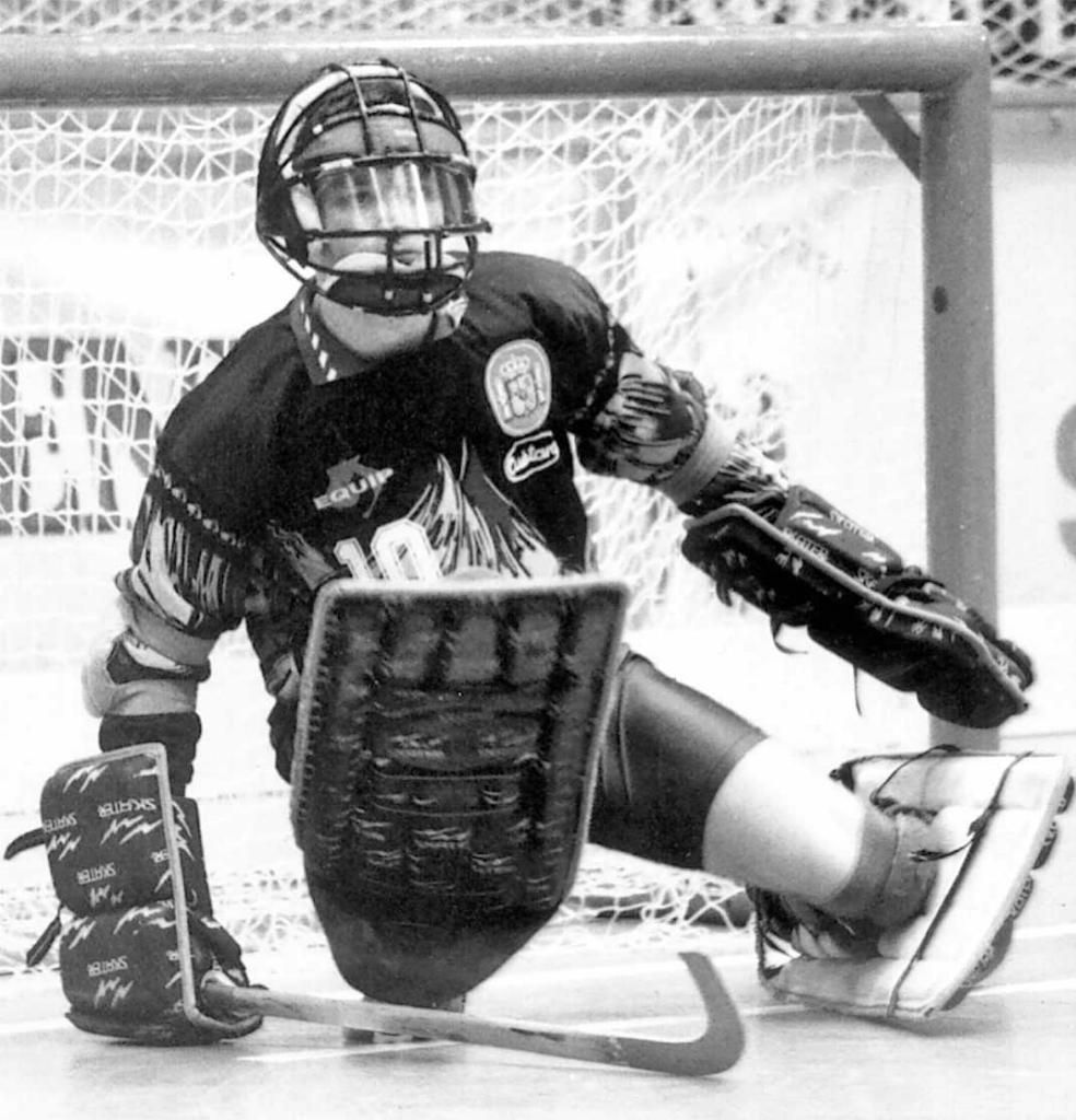 Carles Folguera, en su etapa como portero de hockey a patines.